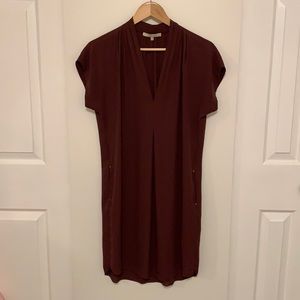 Monk & Lou Plenty Wine coloured Short-sleeved Dress — Medium